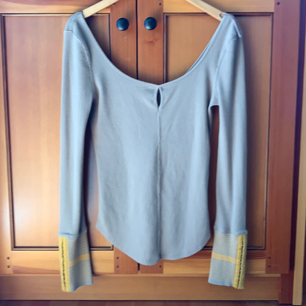 Free people thermal, cotton/polyester blend.